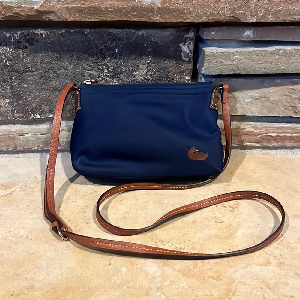 Dooney & Bourke Blue Nylon and Leather Crossbody Bag